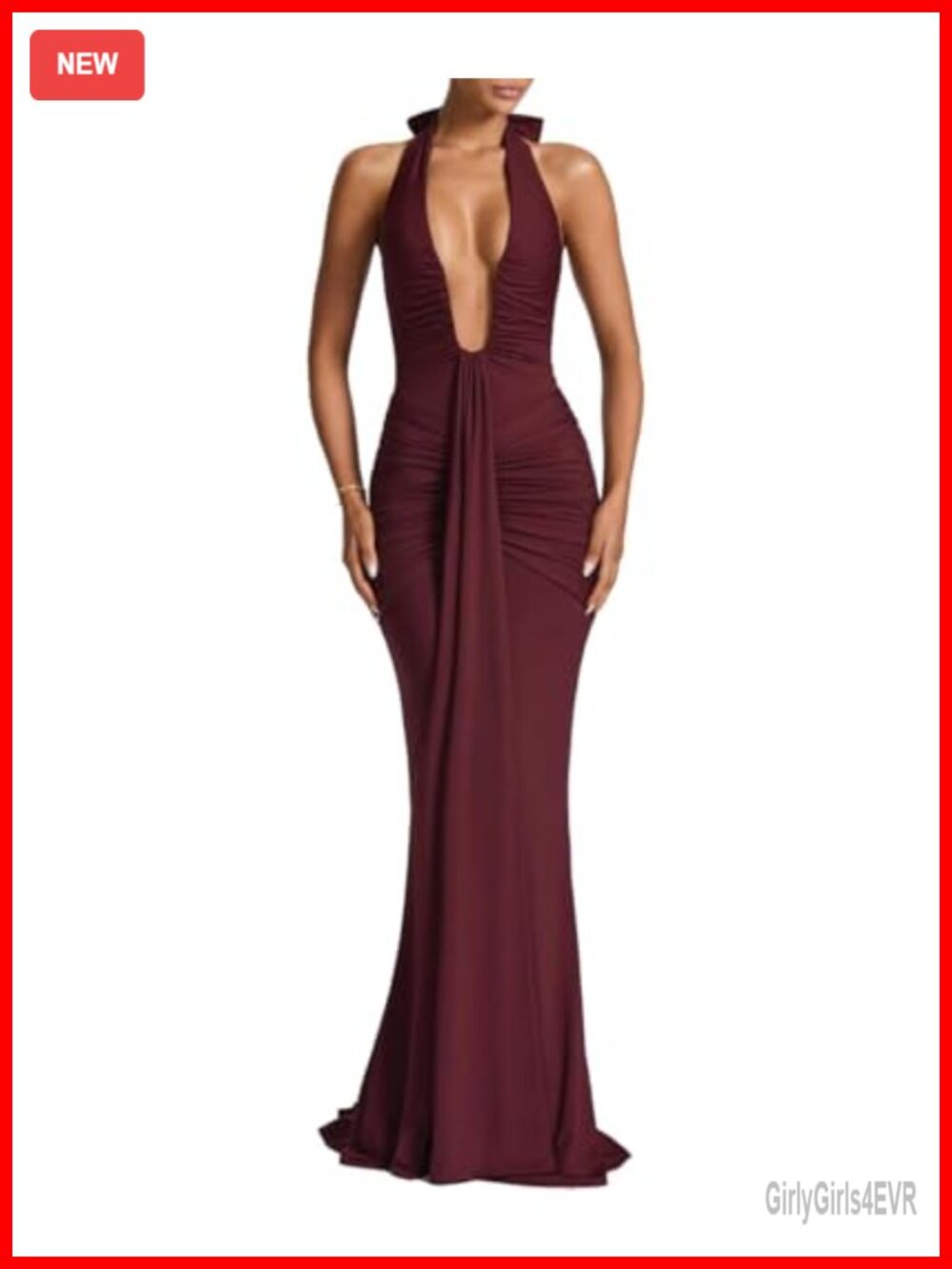 Womens Sexy Deep V-Neck Maxi Dress Sleeveless Halter Formal Evening Gown
